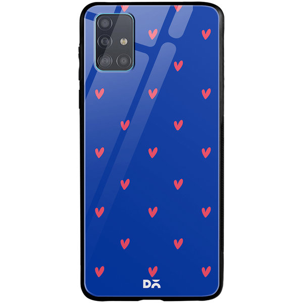 

DailyObjects Bundle Heart Blue Glass Case Cover For Samsung Galaxy A51