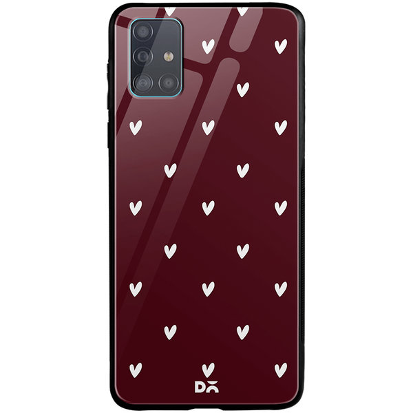 

DailyObjects Bundle Heart Burgundy Glass Case Cover For Samsung Galaxy A51