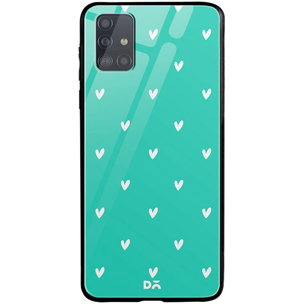 

DailyObjects Bundle Heart Turquoise Glass Case Cover For Samsung Galaxy A51