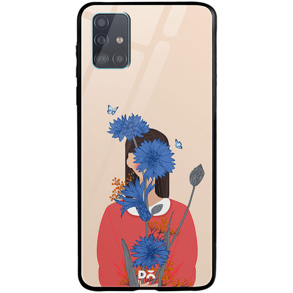

DailyObjects Cornflower Blue Blooms Glass Case Cover For Samsung Galaxy A51