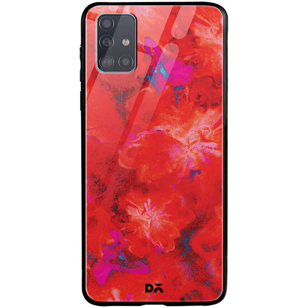 

DailyObjects Large Red Marble Flowers Glass Case Cover For Samsung Galaxy A51