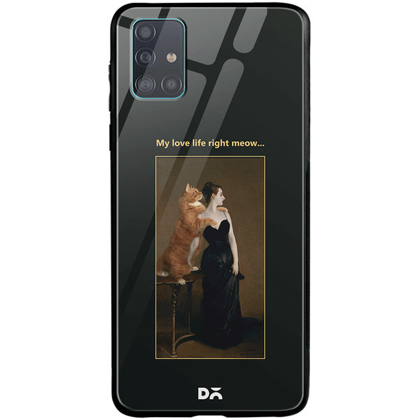 

DailyObjects Love Life Meow Glass Case Cover For Samsung Galaxy A51