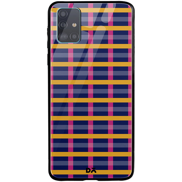

DailyObjects Navy Multi-Rows Glass Case Cover For Samsung Galaxy A51