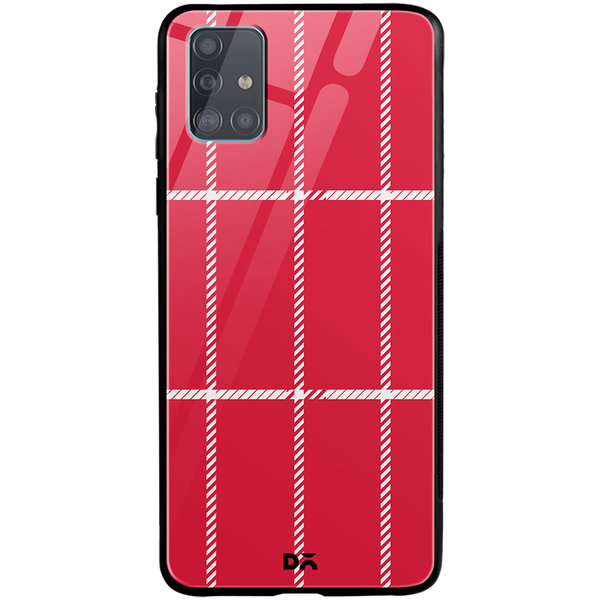 

DailyObjects Red Rose Rope Checks Glass Case Cover For Samsung Galaxy A51