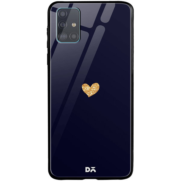 DailyObjects Sparkle Heart Navy Glass Case Cover For Samsung Galaxy A51