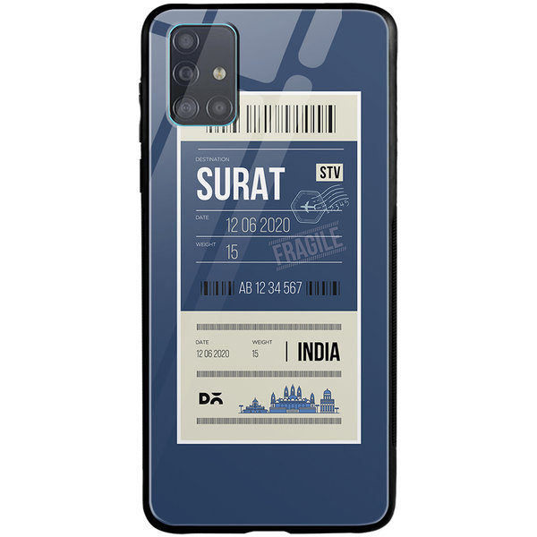 

DailyObjects Surat City Tag Glass Case Cover For Samsung Galaxy A51