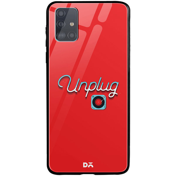 

DailyObjects Unplug Tunes Red Glass Case Cover For Samsung Galaxy A51