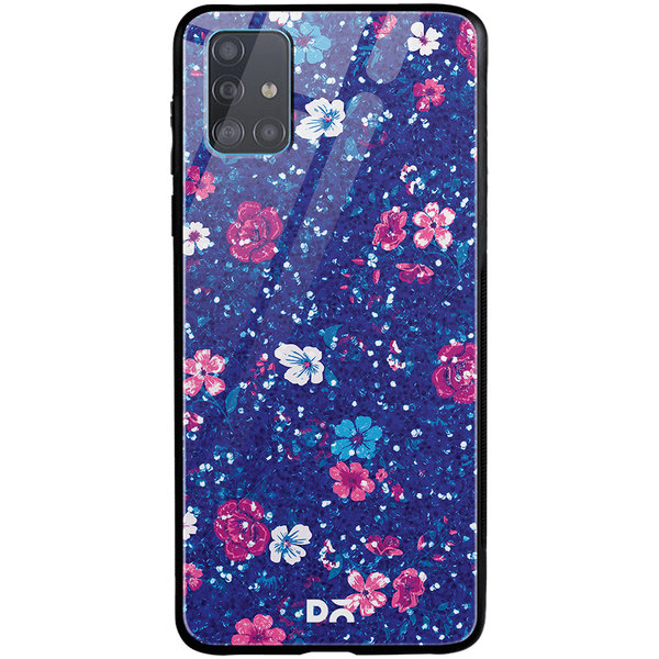 

DailyObjects Blue Marble Flowers Glass Case Cover For Samsung Galaxy A71