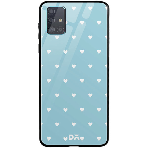 

DailyObjects Blue Water Hearts Glass Case Cover For Samsung Galaxy A71