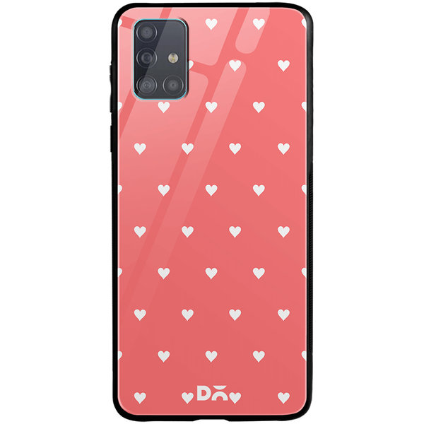 

DailyObjects Blush Hearts Glass Case Cover For Samsung Galaxy A71