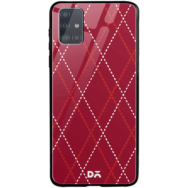 

DailyObjects Brick Red Diamond Rope Glass Case Cover For Samsung Galaxy A71