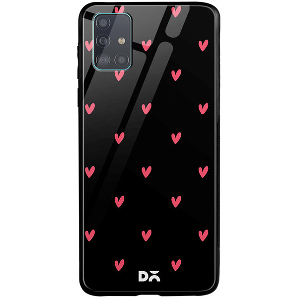

DailyObjects Bundle Heart Black Glass Case Cover For Samsung Galaxy A71
