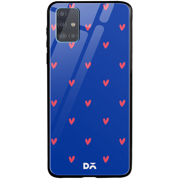 

DailyObjects Bundle Heart Blue Glass Case Cover For Samsung Galaxy A71