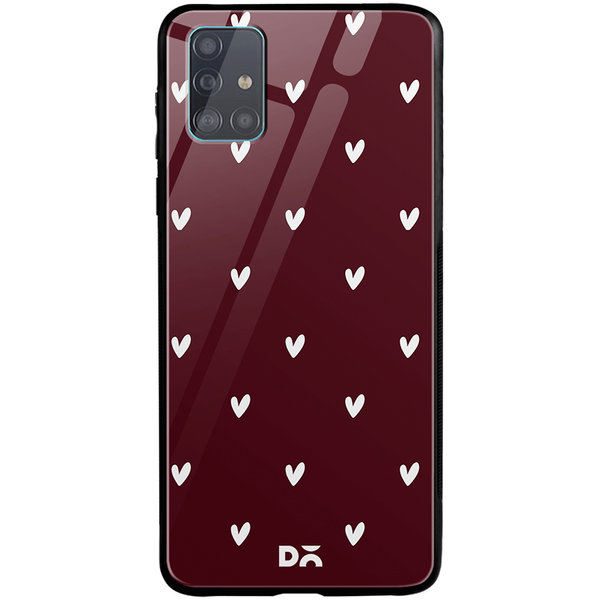 

DailyObjects Bundle Heart Burgundy Glass Case Cover For Samsung Galaxy A71