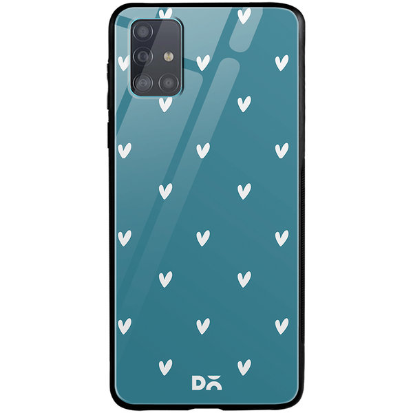 

DailyObjects Bundle Heart Teal Glass Case Cover For Samsung Galaxy A71