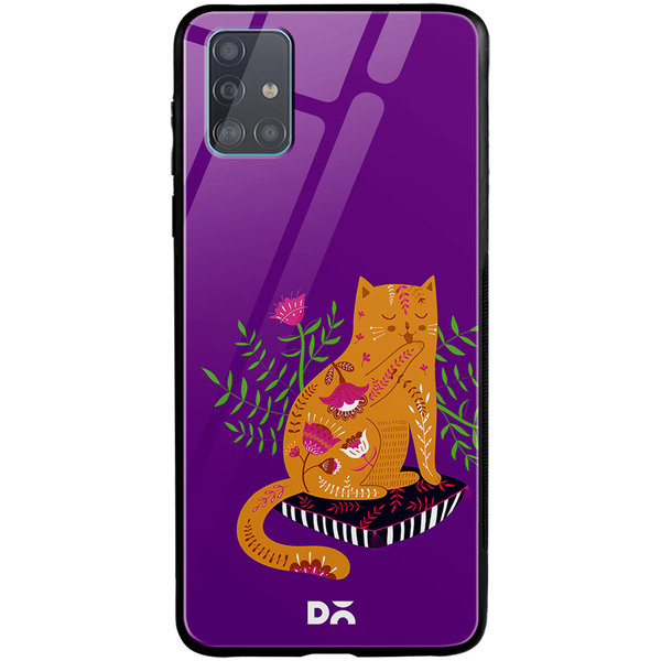 

DailyObjects Happy Kitty Glass Case Cover For Samsung Galaxy A71