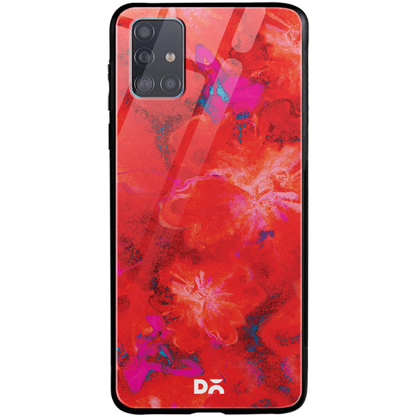 

DailyObjects Large Red Marble Flowers Glass Case Cover For Samsung Galaxy A71
