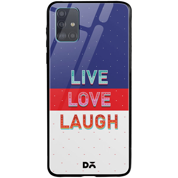 

DailyObjects Live Love Laugh Tricolour Glass Case Cover For Samsung Galaxy A71