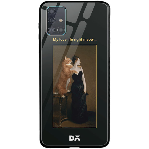 

DailyObjects Love Life Meow Glass Case Cover For Samsung Galaxy A71