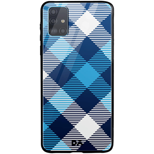 

DailyObjects Medium Static Nightfall Checks Glass Case Cover For Samsung Galaxy A71