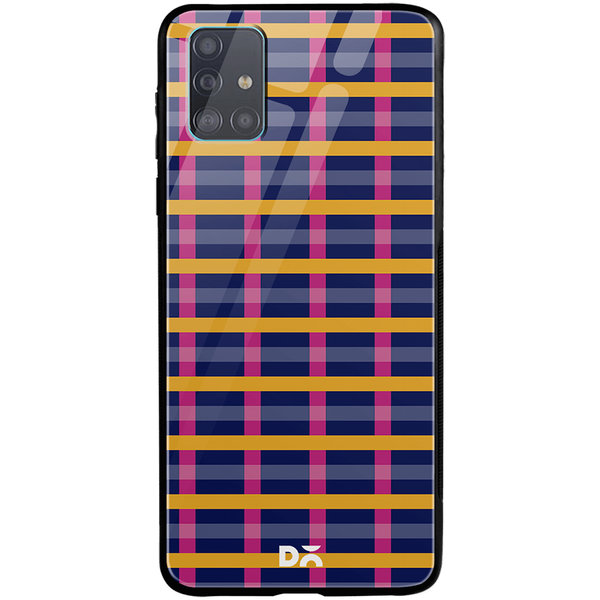 

DailyObjects Navy Multi-Rows Glass Case Cover For Samsung Galaxy A71