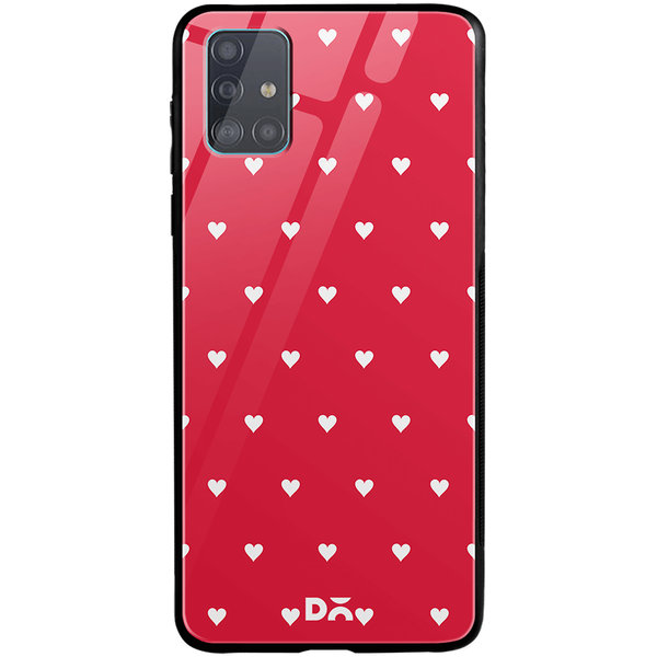 

DailyObjects Red Rose Hearts Glass Case Cover For Samsung Galaxy A71