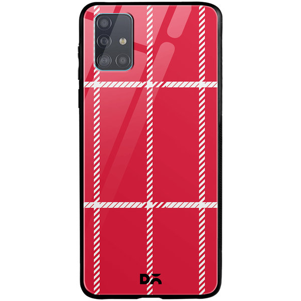 

DailyObjects Red Rose Rope Checks Glass Case Cover For Samsung Galaxy A71