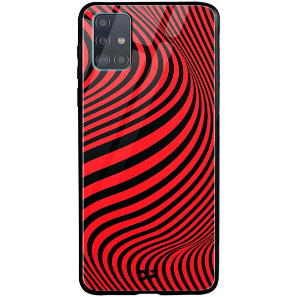 

DailyObjects Red Waves Glass Case Cover For Samsung Galaxy A71