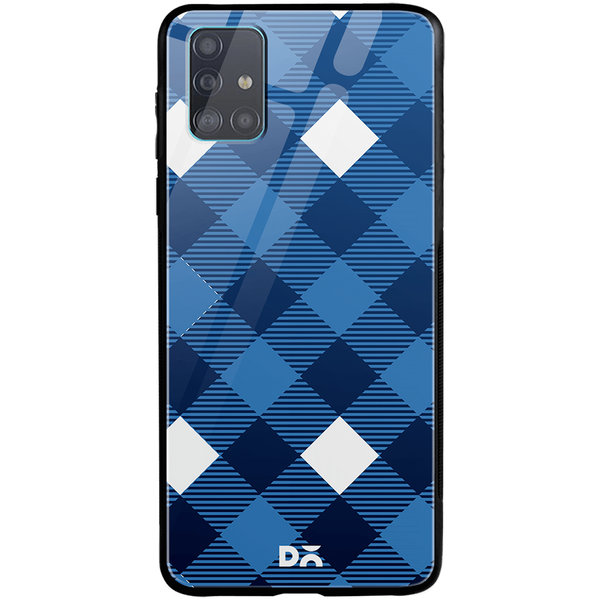 

DailyObjects Small Static Nightfall Checks Glass Case Cover For Samsung Galaxy A71