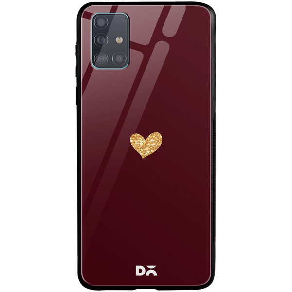 

DailyObjects Sparkle Heart Burgundy Glass Case Cover For Samsung Galaxy A71