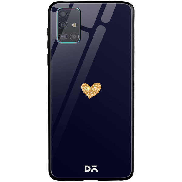 

DailyObjects Sparkle Heart Navy Glass Case Cover For Samsung Galaxy A71