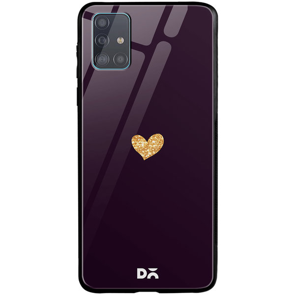 

DailyObjects Sparkle Heart Plum Glass Case Cover For Samsung Galaxy A71