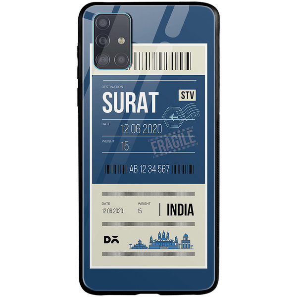 

DailyObjects Surat City Tag Glass Case Cover For Samsung Galaxy A71