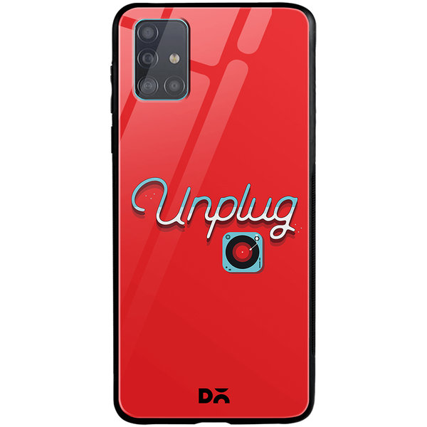 

DailyObjects Unplug Tunes Red Glass Case Cover For Samsung Galaxy A71