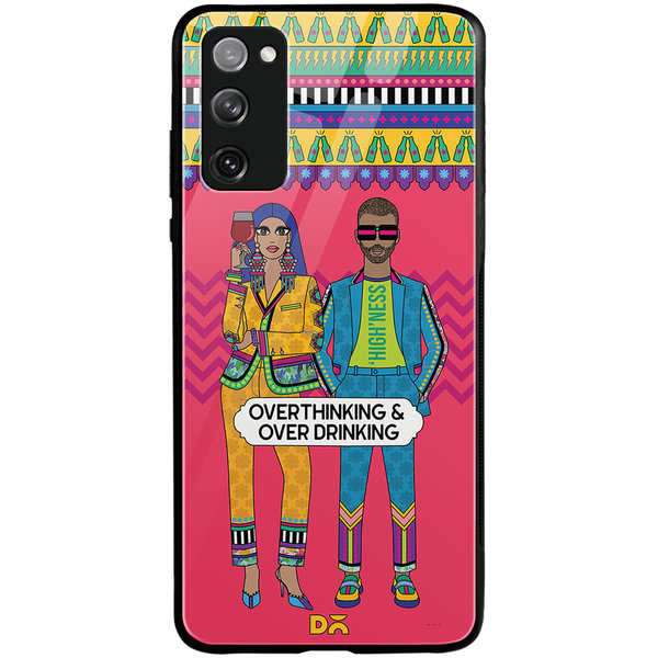 

DailyObjects Overthinking & Overdrinking Glass Case Cover For Samsung Galaxy S20 FE