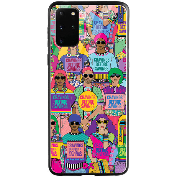 

DailyObjects Cravings Before Savings Glass Case Cover For Samsung Galaxy S20 Plus