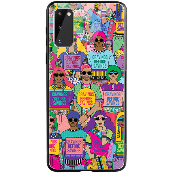 

DailyObjects Cravings Before Savings Glass Case Cover For Samsung Galaxy S20