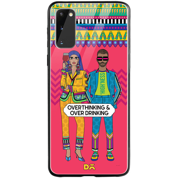 

DailyObjects Overthinking & Overdrinking Glass Case Cover For Samsung Galaxy S20