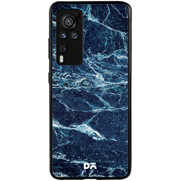

DailyObjects Black And Sea Marble Glass Case Cover For Vivo X60 Pro