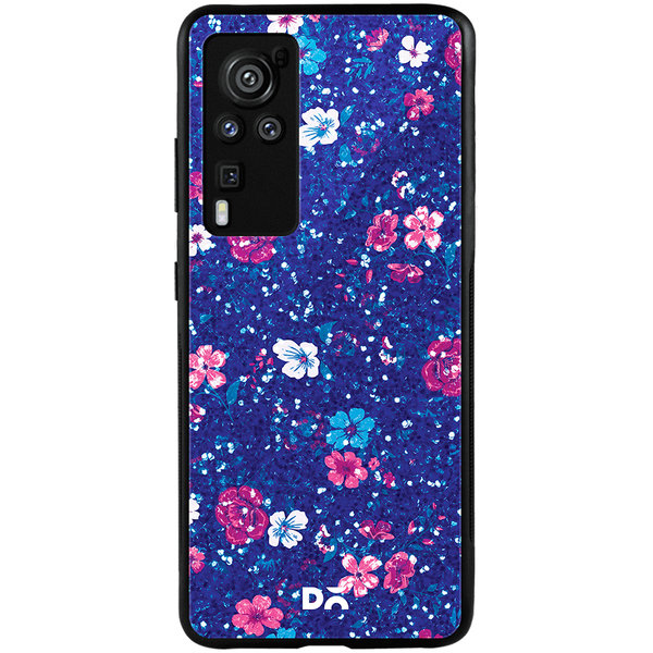 

DailyObjects Blue Marble Flowers Glass Case Cover For Vivo X60 Pro