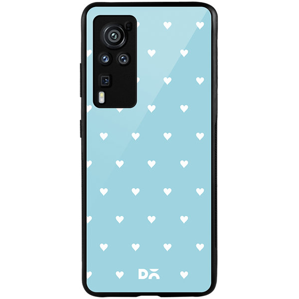 

DailyObjects Blue Water Hearts Glass Case Cover For Vivo X60 Pro