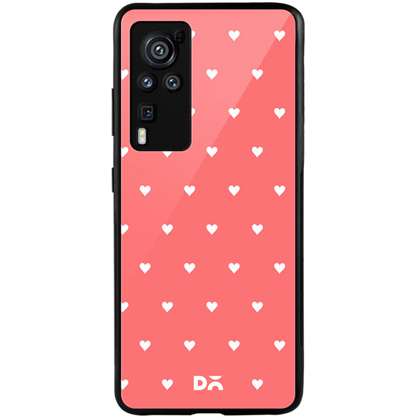

DailyObjects Blush Hearts Glass Case Cover For Vivo X60 Pro