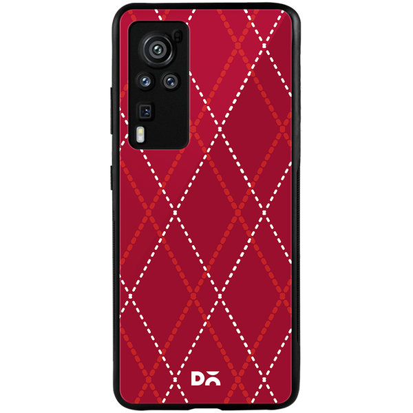 

DailyObjects Brick Red Diamond Rope Glass Case Cover For Vivo X60 Pro