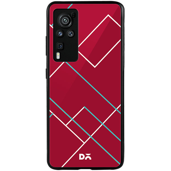 

DailyObjects Brick Red Tech Lines Glass Case Cover For Vivo X60 Pro