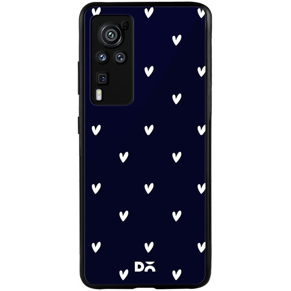 

DailyObjects Bundle Heart Navy Glass Case Cover For Vivo X60 Pro