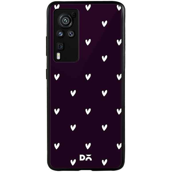 

DailyObjects Bundle Heart Plum Glass Case Cover For Vivo X60 Pro