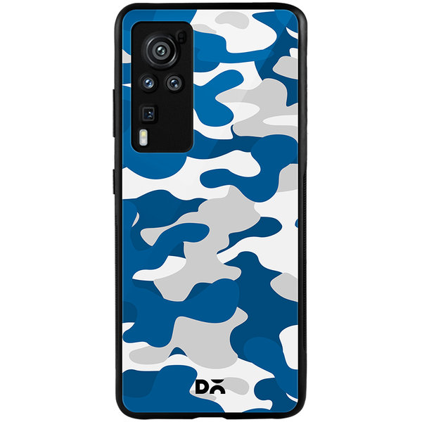 

DailyObjects Camouflage Blue Glass Case Cover For Vivo X60 Pro