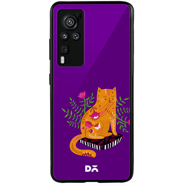 

DailyObjects Happy Kitty Glass Case Cover For Vivo X60 Pro