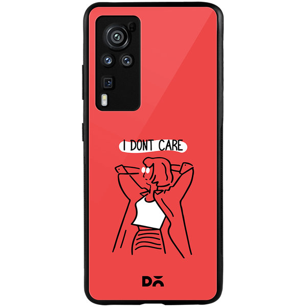 

DailyObjects I Don't Care Glass Case Cover For Vivo X60 Pro