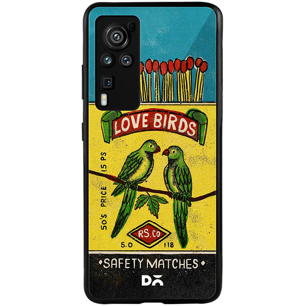 

DailyObjects Love Birds Matchbox Glass Case Cover For Vivo X60 Pro